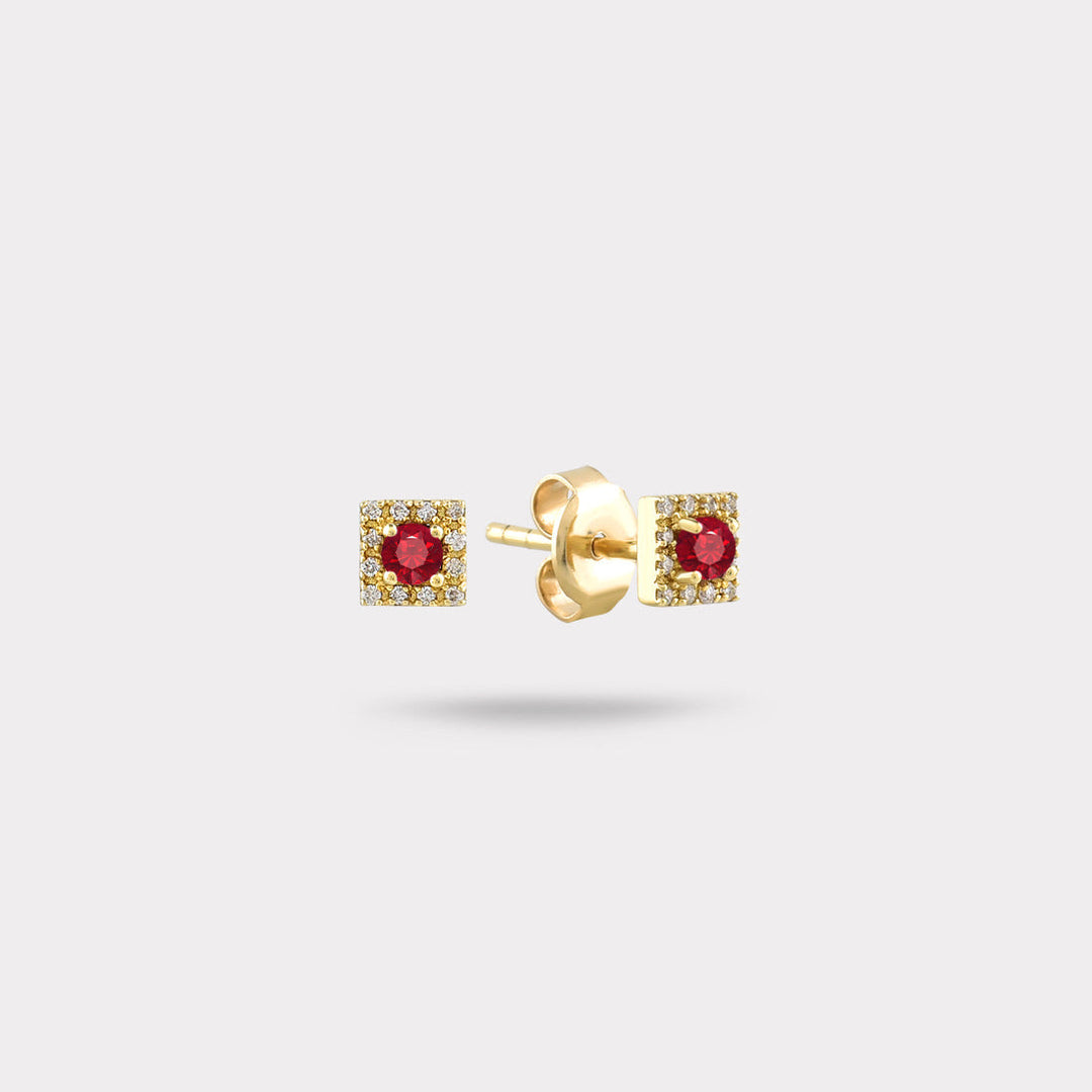 TERA RUBY STUD EARRINGS