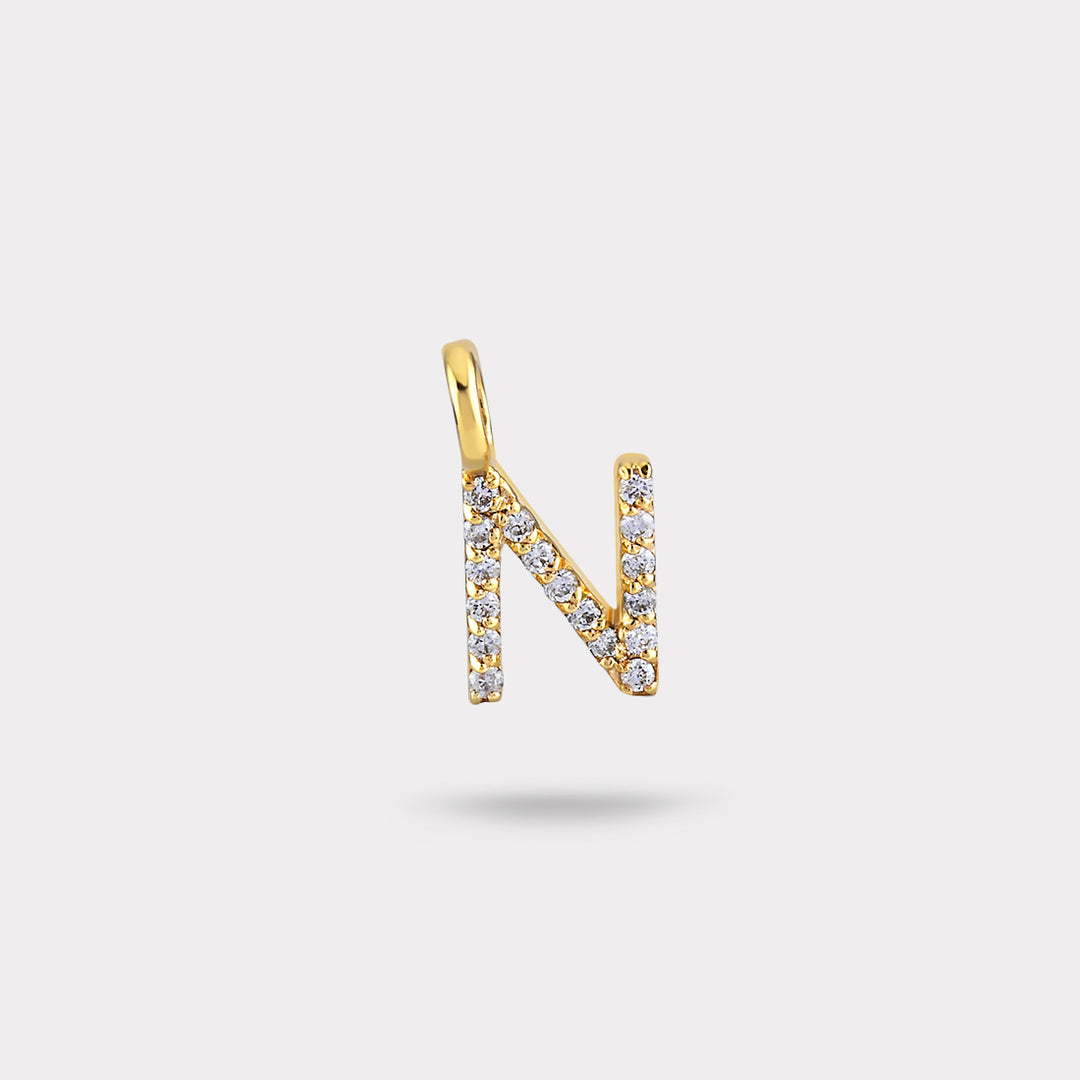 N DIAMOND NECKLACE CHARM