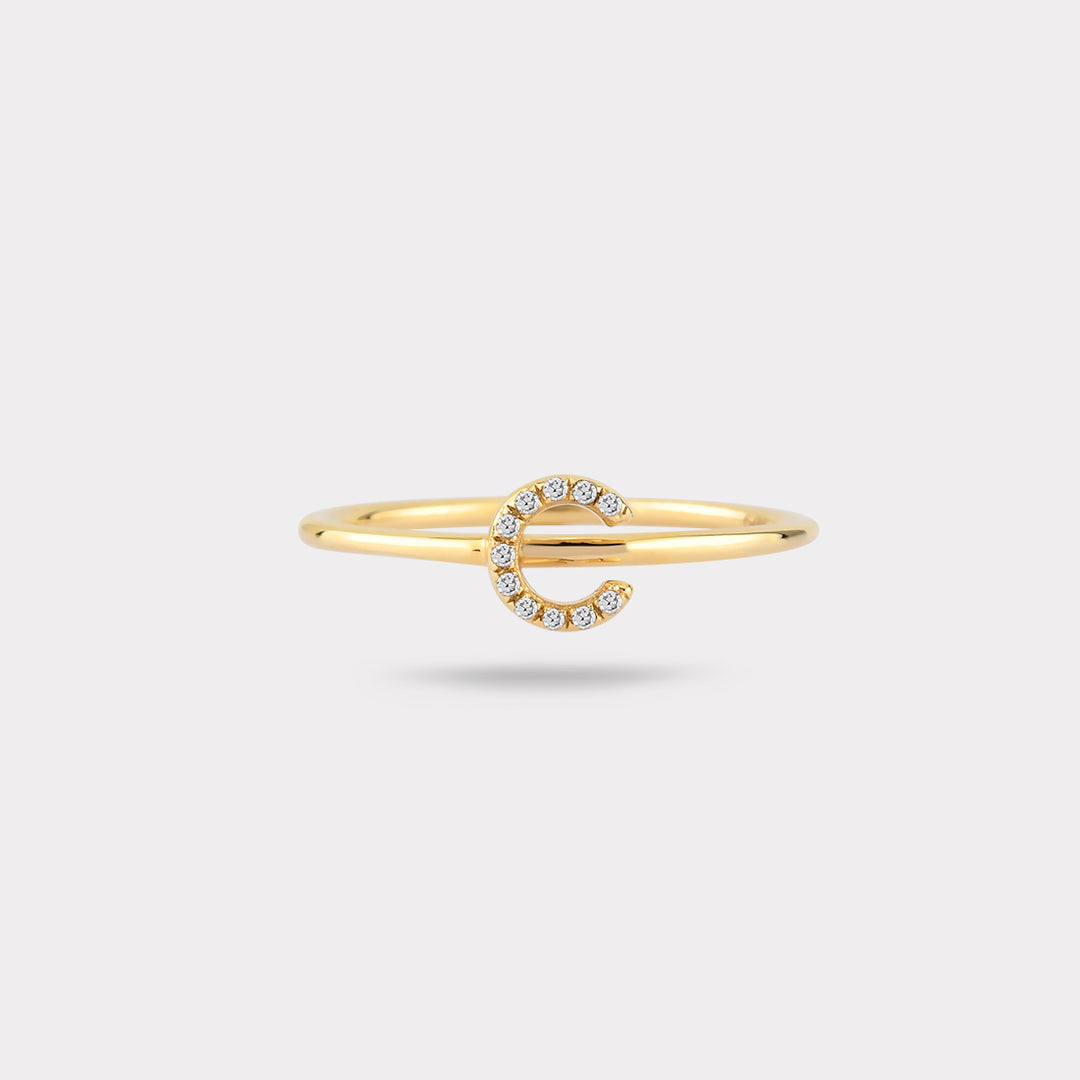 C INITIAL DIAMOND RING