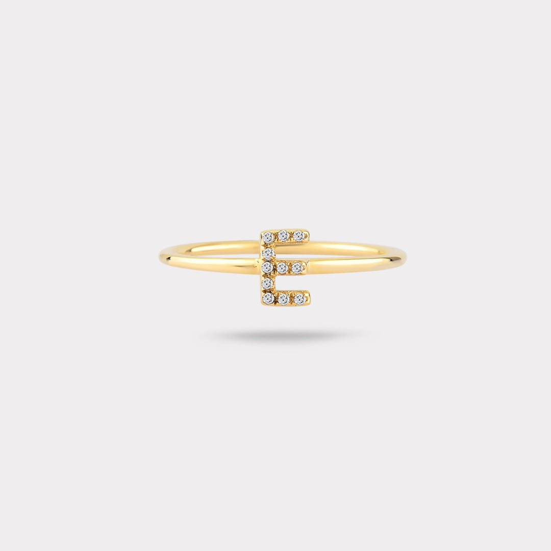 E INITIAL DIAMOND RING