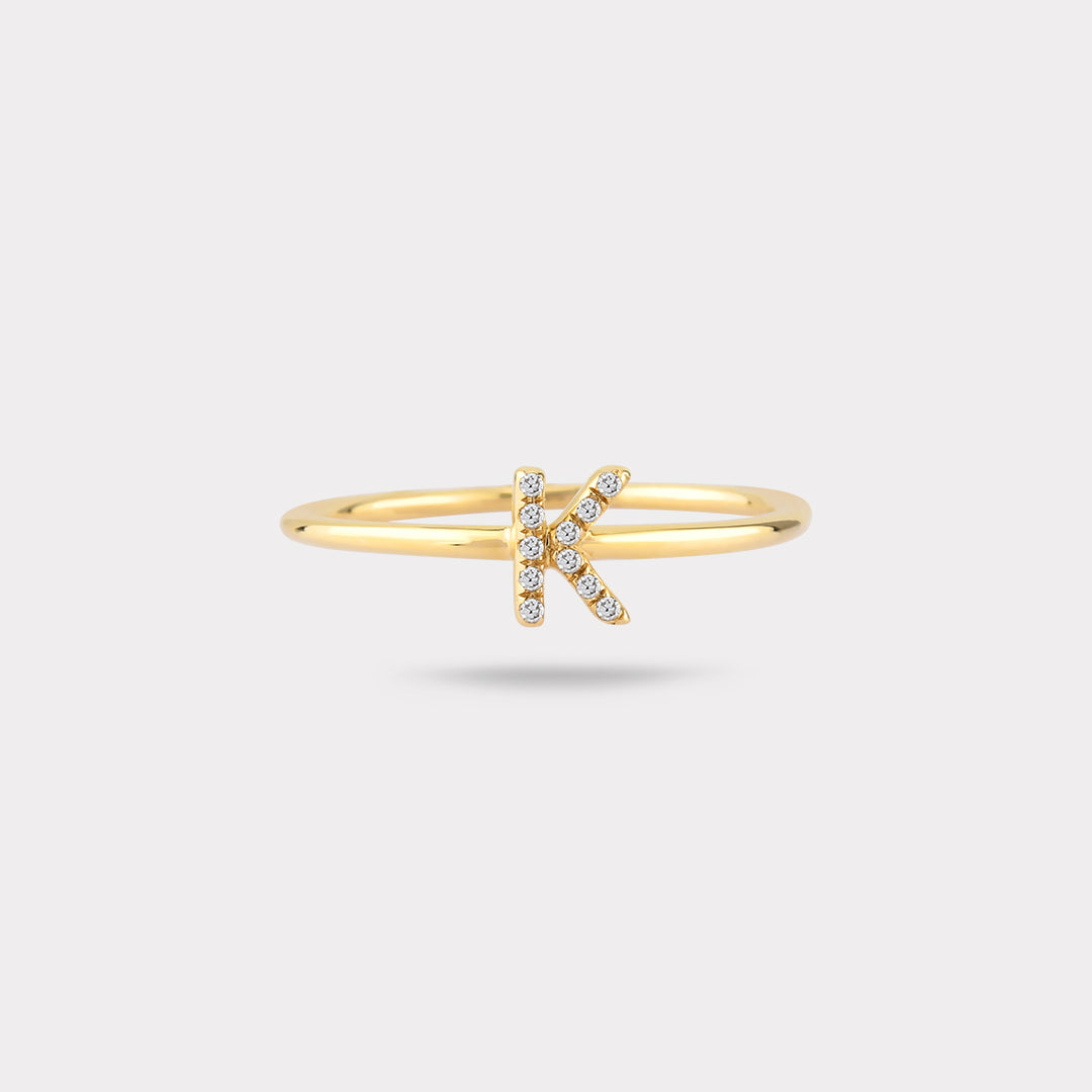 K INITIAL DIAMOND RING