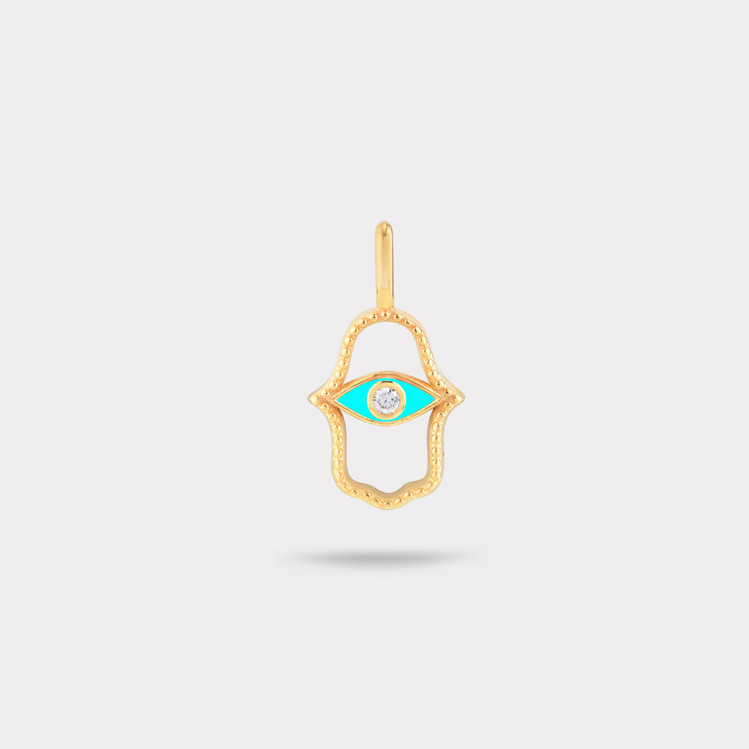 SIMPLE HAMSA DIAMOND NECKLACE CHARM