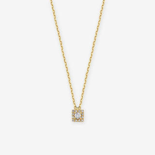 Square Halo Diamond Kolye