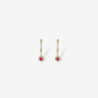 Crimson Halo Diamond Drop Küpe