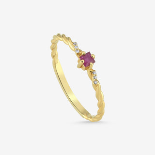 Crimson Twist Diamond Yüzük