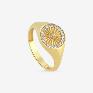 Sunburst Crest Diamond Yüzük