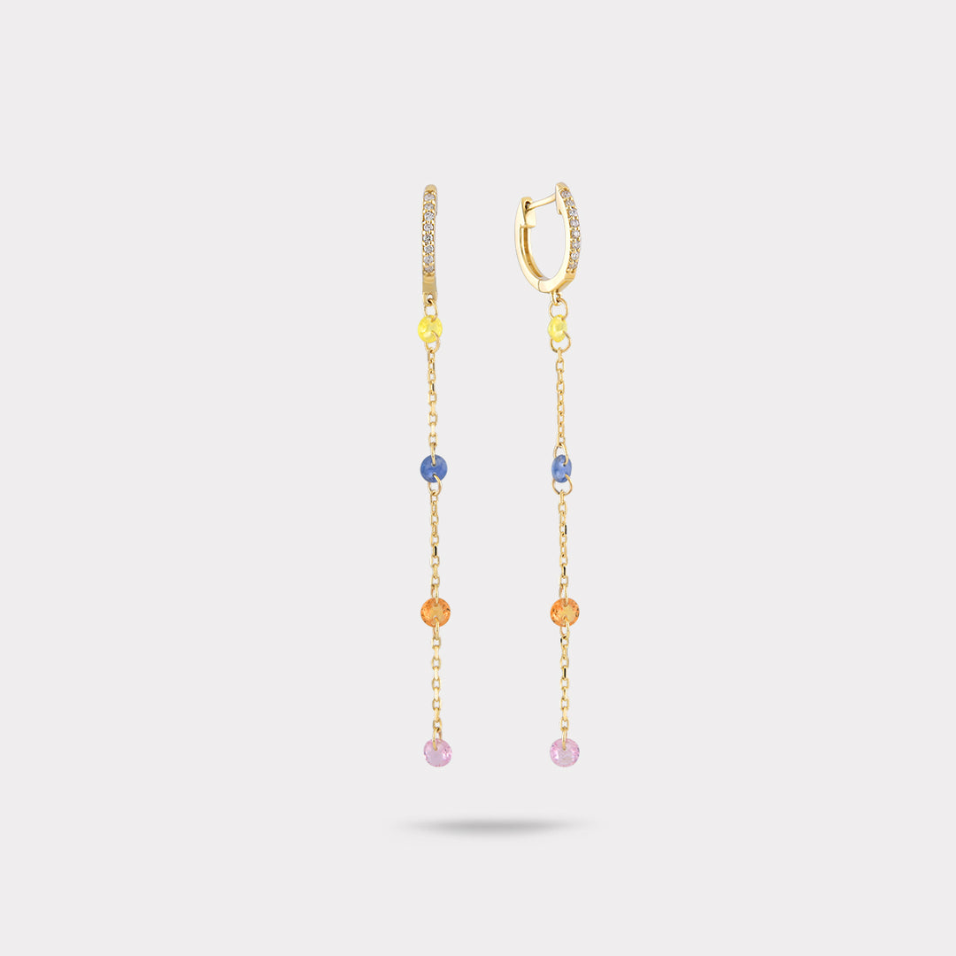 MELODIC MULTICOLORED DANGLE EARRING