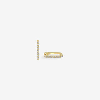 Linear Radiance Diamond Huggie Küpe