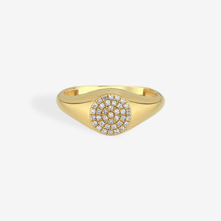 Radiant Disc Diamond Signet Yüzük
