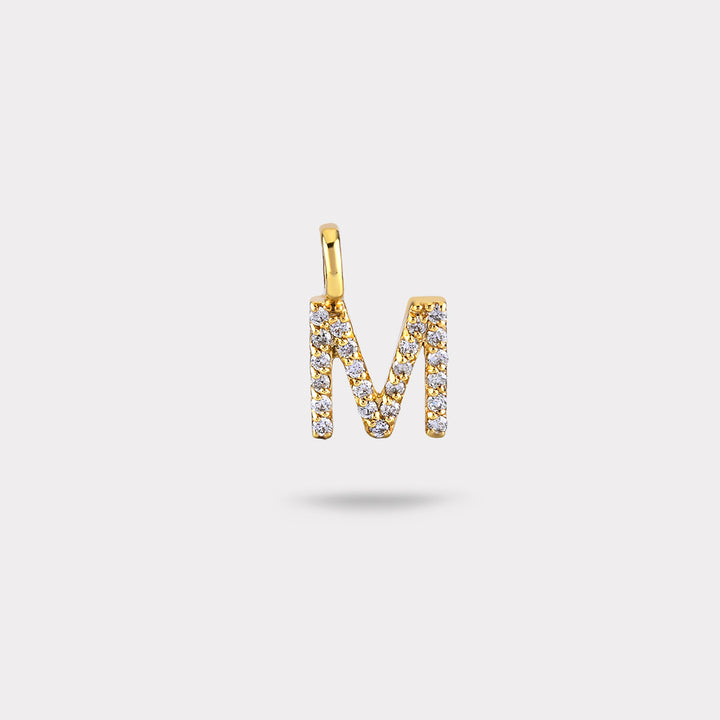 M DIAMOND NECKLACE CHARM