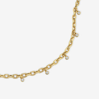 Golden Orbit Diamond Charm Bileklik