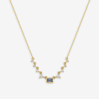 Blue Baguette Diamond Kolye