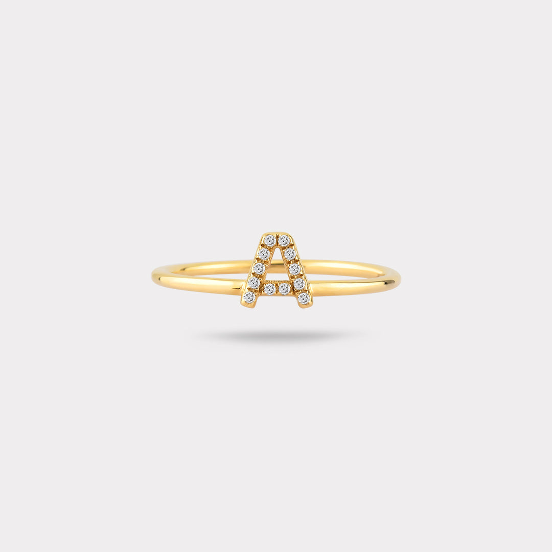 A INITIAL DIAMOND RING