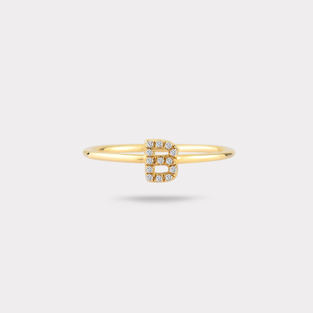 B INITIAL DIAMOND RING