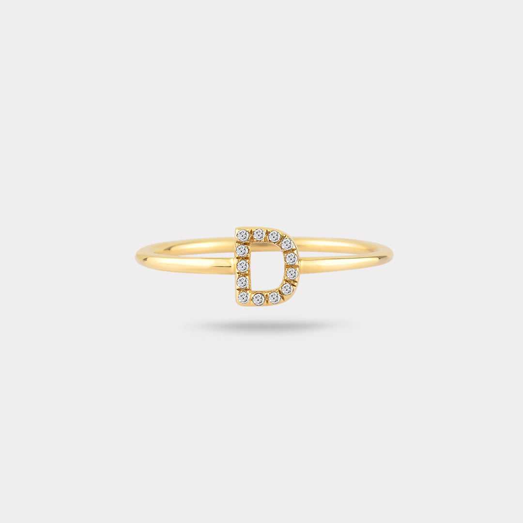 D INITIAL DIAMOND RING