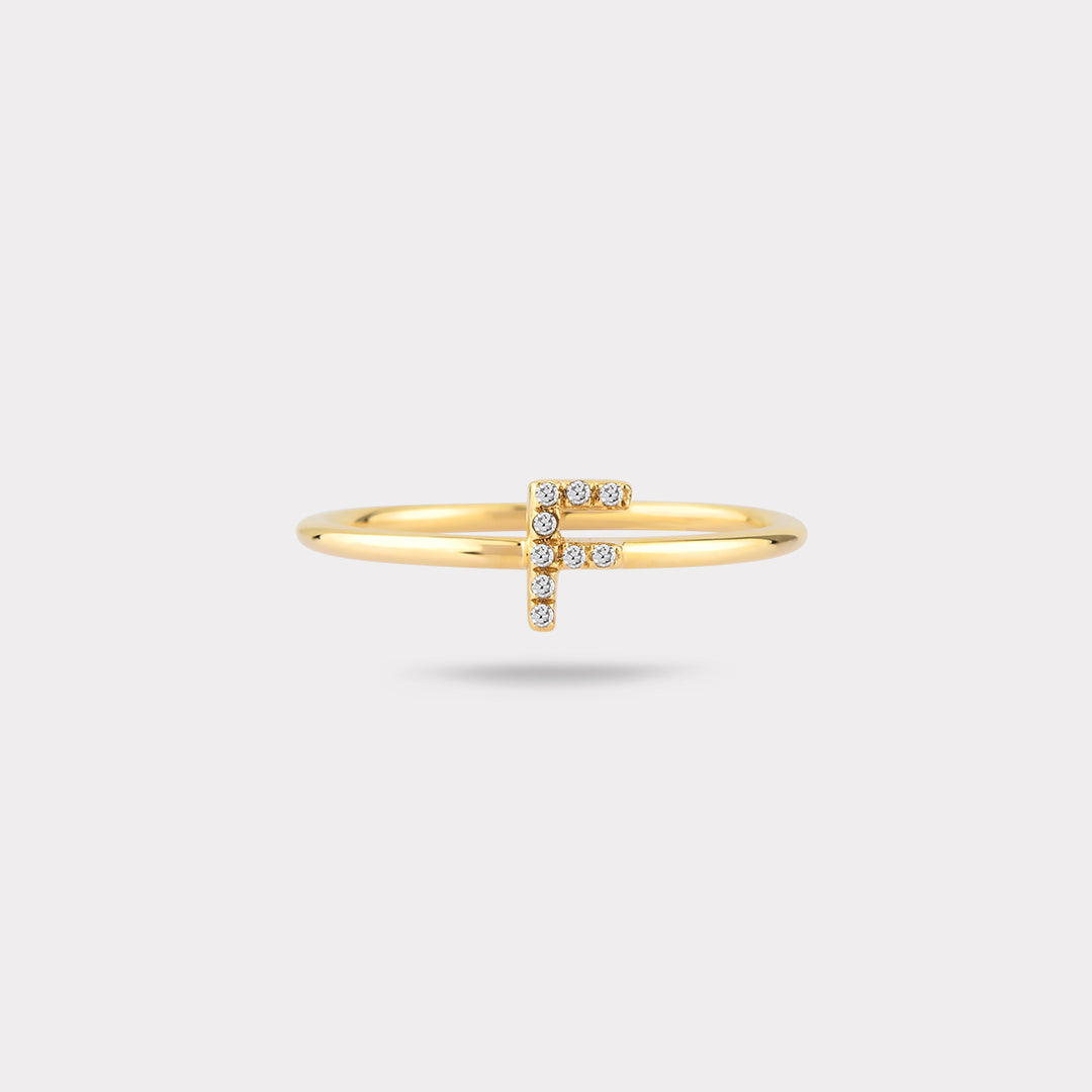 F INITIAL DIAMOND RING