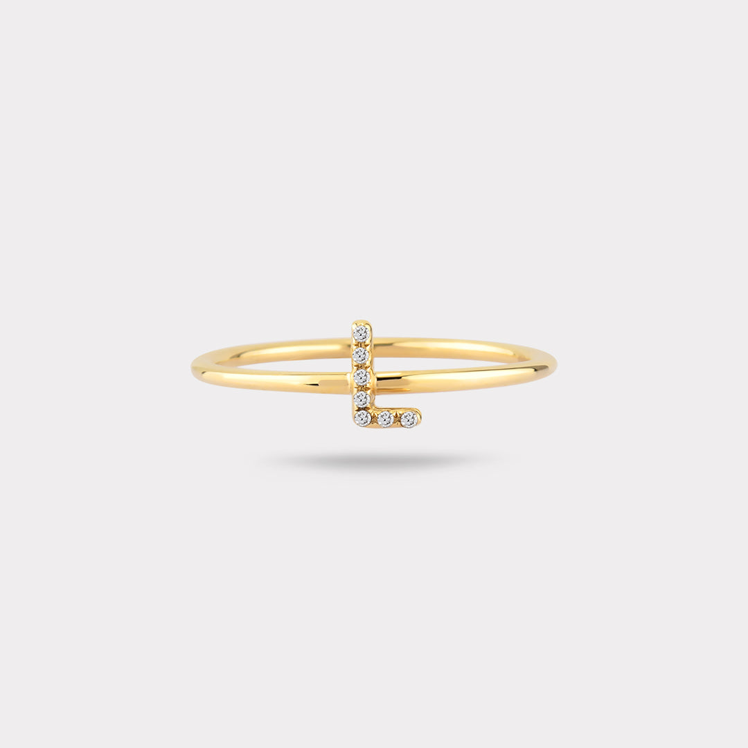 L INITIAL DIAMOND RING