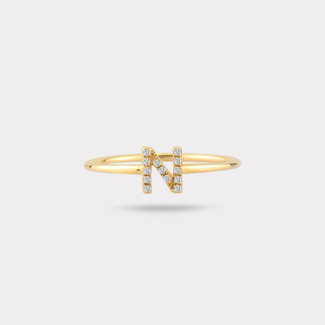 N INITIAL DIAMOND RING