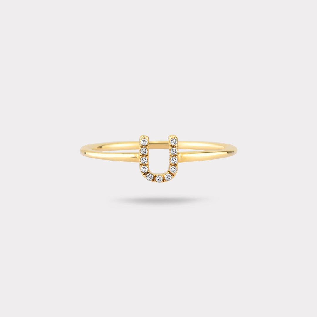 U INITIAL DIAMOND RING