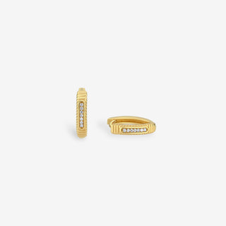 Sculpted Line Diamond Huggie Küpe