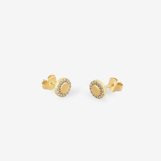 Luminous Medallion Diamond Stud Küpe