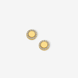 Luminous Medallion Diamond Stud Küpe