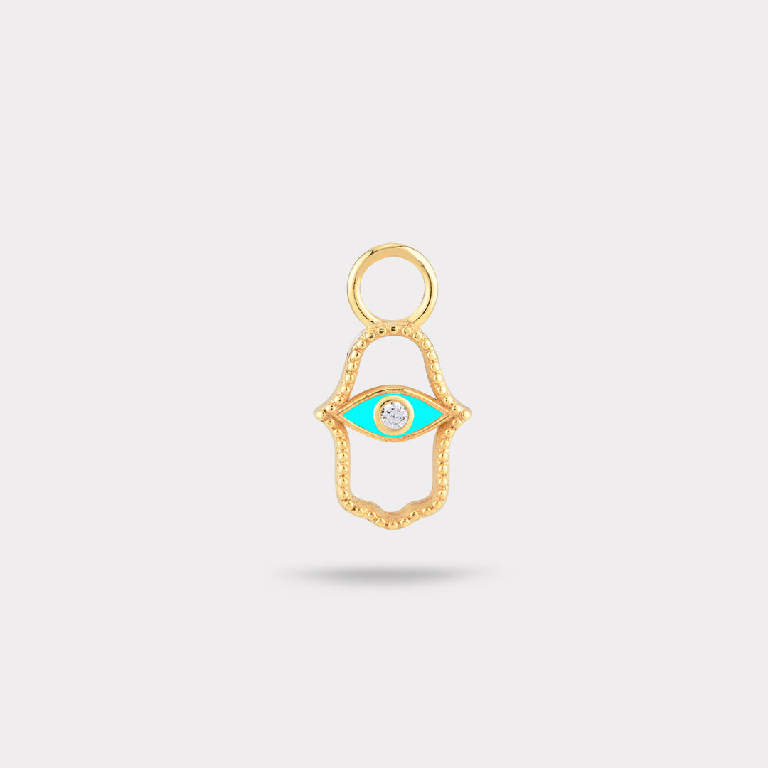 SIMPLE HAMSA DIAMOND EARRING CHARM