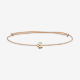 Crescent Diamond Cord Bileklik