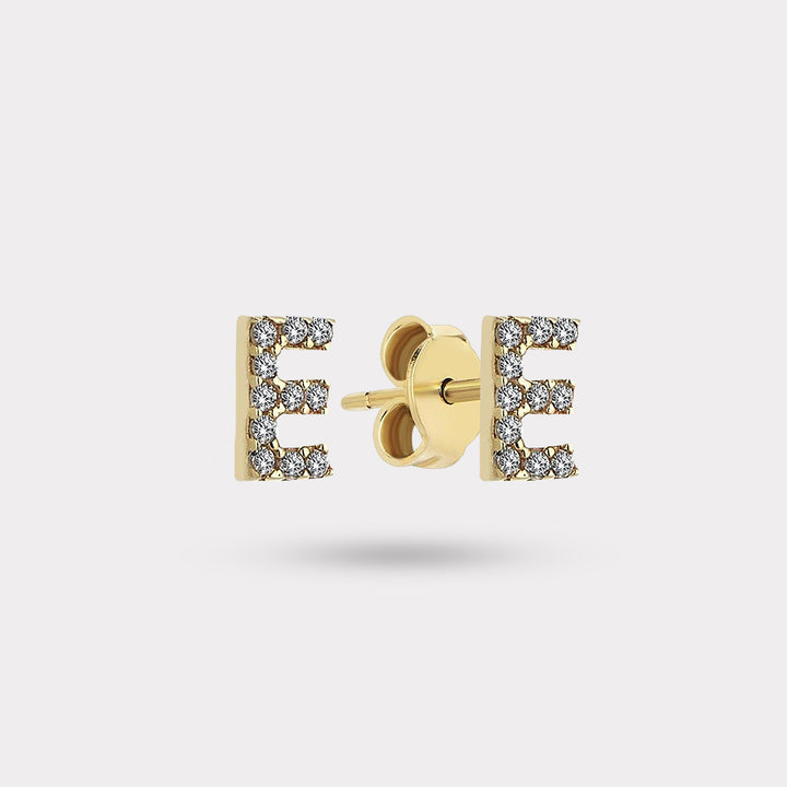 INITIAL DIAMOND STUD EARRING