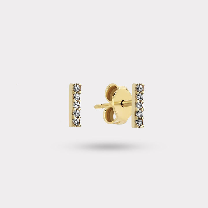 INITIAL DIAMOND STUD EARRING