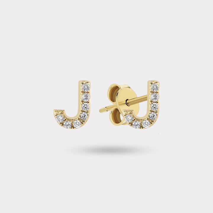 INITIAL DIAMOND STUD EARRING