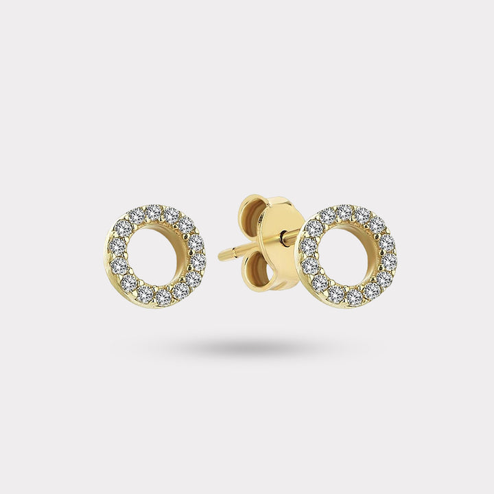 INITIAL DIAMOND STUD EARRING